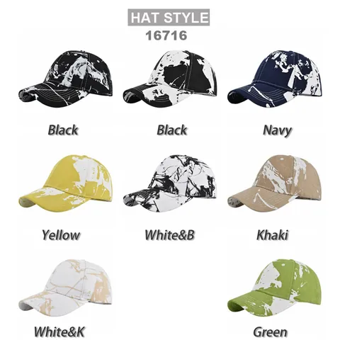 Tie Dye Graffiti Baseball Cap For Men Women Cotton Splatter Peaked Cap Adjustable Streetwear Fashion Sun Hat Trucker Cap
