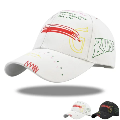 Streetwear Graffiti 3D Stickerei Baseballkappe Verstellbare Baumwolle Hip Hop Sonnenhut Für Herren Damen Casual Outdoor Hut