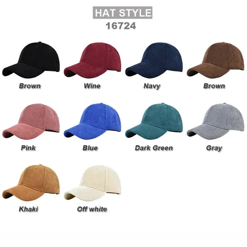 Berretto da Baseball in Velluto a Coste Vintage Regolabile Tinta Unita Cotone Cappello da Sole per Uomo Donna Outdoor Casual Moda Sport
