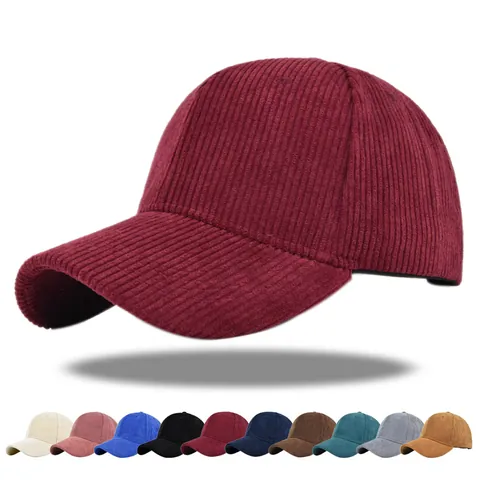 Berretto da Baseball in Velluto a Coste Vintage Regolabile Tinta Unita Cotone Cappello da Sole per Uomo Donna Outdoor Casual Moda Sport