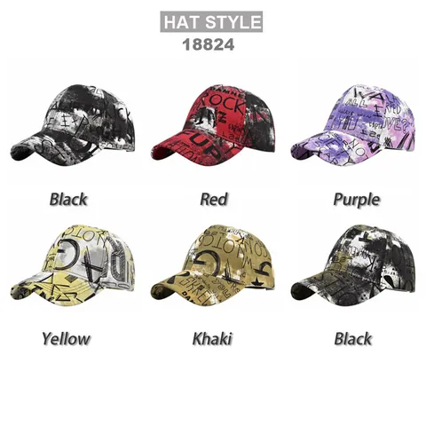 Unisex Streetwear Γκράφιτι Καπέλο Μπέιζμπολ Βαμβακερό Ρυθμιζόμενο Snapback για Άνδρες Γυναίκες Προστασία από τον Ήλιο