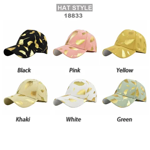 Gorra de Béisbol de Algodón Con Patrón de Plumas Doradas Sombrero de Sombrilla Ajustable para Viajes Al Aire Libre Gorra Deportiva Casual para Hombre Mujer