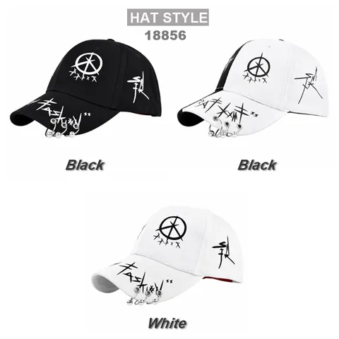 Gorra de Béisbol de Algodón con Graffiti Callejero y Anillos de Metal Punk Hip Hop Sombrero Snapback Para Hombres Mujeres Protección Solar