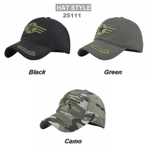 Men Tactical Military Baseball Cap With Star Embroidery Cotton Adjustable Camo Dad Hat Outdoor Sun Protection Shade Hat