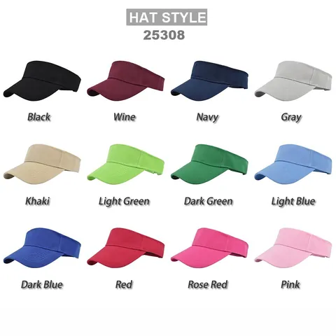 Outdoor Sports Sun Visor Hat Adjustable Cotton Empty Top Cap Breathable Wide Brim Tennis Golf Running Beach Sun Hat For Adults
