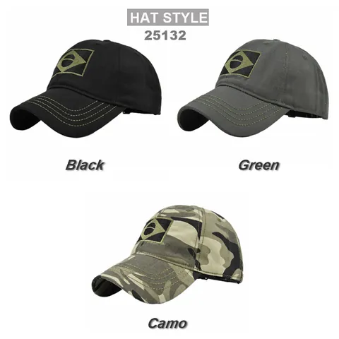 Brazilian Flag Embroidered Tactical Camouflage Baseball Cap Men Women Cotton Outdoor Sun Protection Adjustable Military Fan Hat