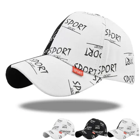 Berretto da Baseball con Stampa Lettere Sport Cotone Regolabile Stile Graffiti Cappello da Sole per Uomo Donna Casual