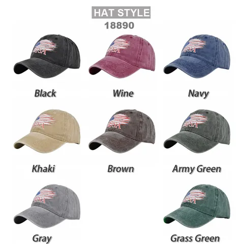 Cappellino da Baseball in Cotone Lavato Vintage Con Bandiera USA Ricamo Distressed Cappello da Sole Regolabile Uomo Donna Casual