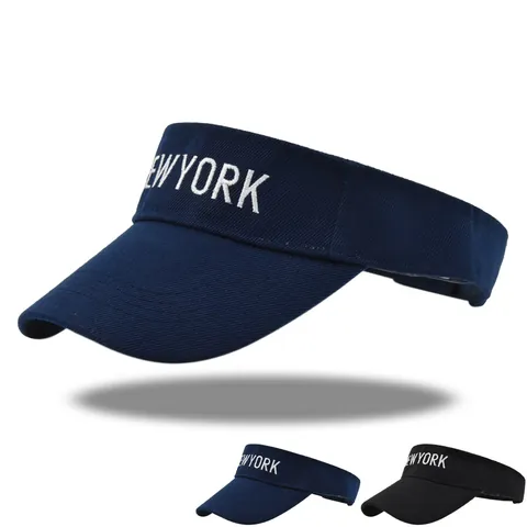 Visiera Parasole Ricamata New York Traspirante Misto Cotone Sport Esterno Tennis Corsa Visiera Protettiva Regolabile Cappello