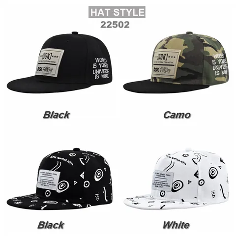 Damen Herren Snapback Baseballkappe Baumwolle Hip Hop Streetwear Flache Krempe Hut Verstellbar Camouflage Graffiti Outdoor Sonnenschutz Hut