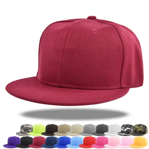 Berretto da Baseball Unisex a Tesa Piatta Classico Snapback Tinta Unita Misto Lana Acrilica Regolabile Protezione Solare Hip Hop