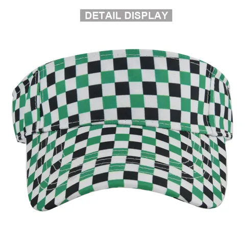 Visiera Parasole a Scacchi alla Moda per Uomo Donna Regolabile Sport all'aperto Tennis Golf Protezione Solare Cappello