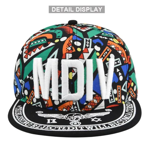 Snapback Καπέλο Με Γεωμετρικό Σχέδιο Και 3D Κέντημα Γράμμα Hip Hop Καπέλο Μπέιζμπολ Με Επίπεδο Γείσο Για Άνδρες Γυναίκες