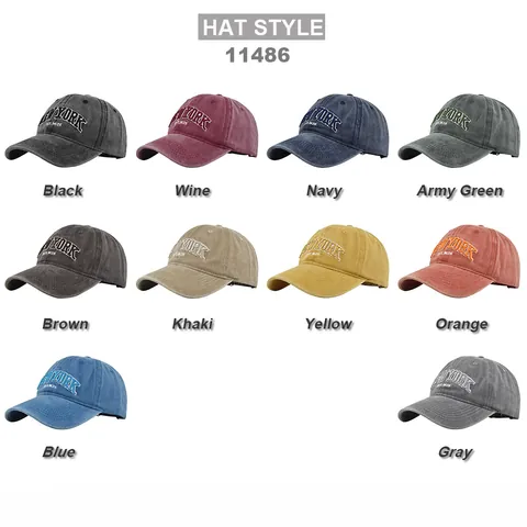 Vintage Gewaschene Baseballkappe Für Damen Herren Einstellbar Bestickt New York Buchstabe Distressed Baumwolle Outdoor Hut