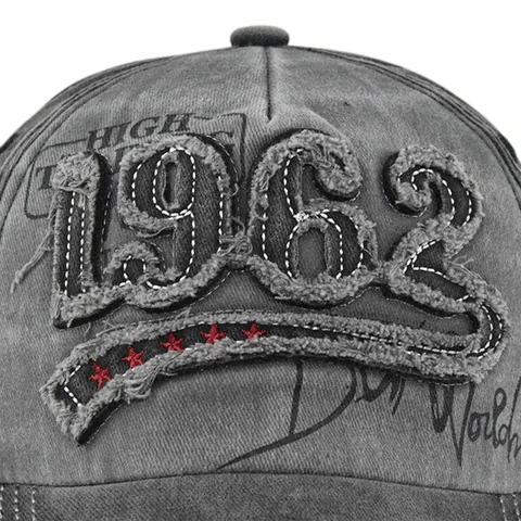 Vintage Gewaschen Distressed Baumwolle Baseballkappe Für Damen Herren 1962 Stickerei Patchwork Einstellbar Outdoor Mode Snapback Sonnenhut