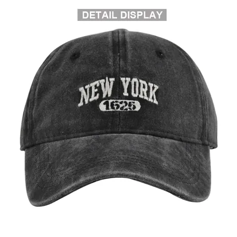 Vintage Gewaschen Baumwolle Baseballkappe Bestickt New York 1625 Dad Hat Verstellbar Retro Sonnenhut Für Herren Damen Sport