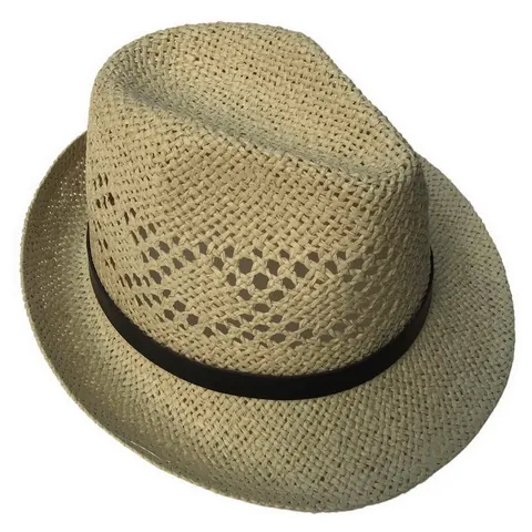 Unisex Paper Straw Fedora Hat With Leather Band Short Brim Breathable Sun Protection Summer Beach Jazz Hat For Men Women