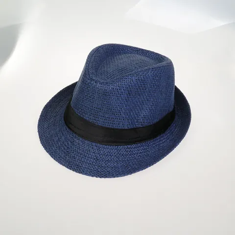 Chapeau Fedora Classique en Paille de Papier pour Hommes Femmes Enfants Protection Solaire Été Respirant Chapeau de Jazz de Plage