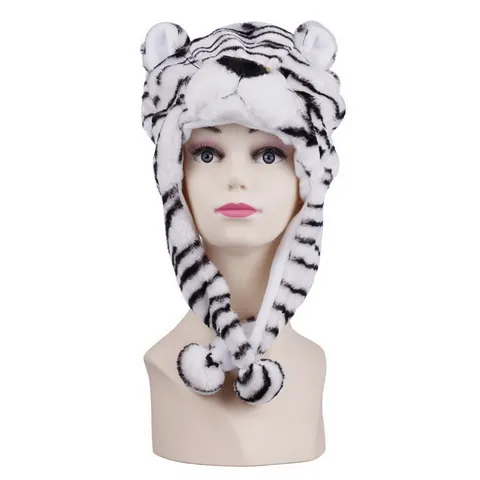 Berretto con Paraorecchie in Peluche con Animali dei Cartoni Animati per Bambini Invernale Caldo Husky Tigre Leone Cappello da Festa
