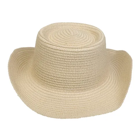 Sombrero de Sol de Paja Panamá para Mujer Hombre Ala Ancha Western Cowboy Sombrero de Playa Borde Enrollado Verano Sombrilla Tejida Fedora Jazz
