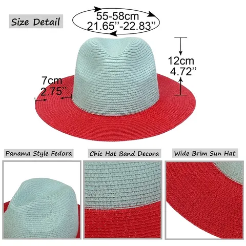 Panama Stil Fedora Strohhut Für Damen Herren Sommer Strand Breite Krempe Faltbarer Sonnenschutz Strohhut Urlaub Wear Accessoires