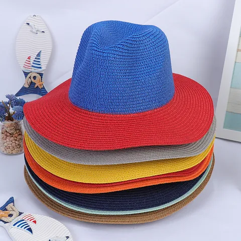 Panama Stil Fedora Strohhut Für Damen Herren Sommer Strand Breite Krempe Faltbarer Sonnenschutz Strohhut Urlaub Wear Accessoires