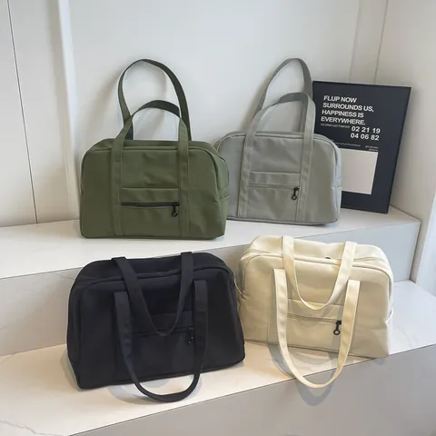 Dames Grote Capaciteit Nylon Draagtas Sport Fitness Sporttas Reizen Reistas Draagbare Winkelen Schoudertas Lichtgewicht Handtas