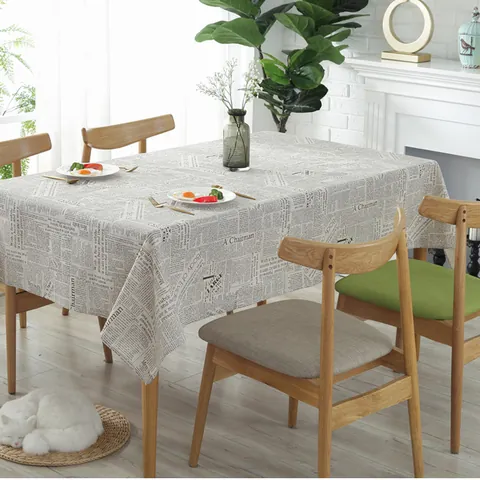Vintage Europese Engelse Krantenprint Katoen Linnen Tafelkleed Rechthoekig Stofvrij Tafelkleed Voor Eetkamer Hotel Thuis Decoratie