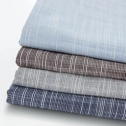 Nappe en Coton et Lin de Style Japonais Minimaliste à Rayures de Couleur Unie pour Salle à Manger Cuisine Décor de Fond
