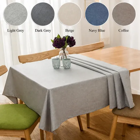 Waterdicht Tafelkleed Linnenlook Effen Kleur Katoen Linnen Stofdicht Oliebestendig Rechthoekig Vierkant Tafelkleed Voor Eetkamer Keuken Decoratie