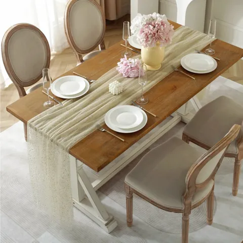 Elegant Mesh Table Runner With Glitter Polka Dot Gradient Color Soft Tulle Fabric For Wedding Party Banquet Home Decoration Tablecloth Ornament