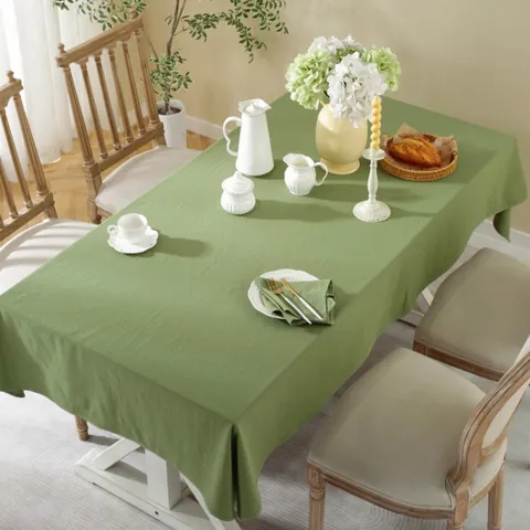 Washed Cotton Wrinkled Tablecloth Solid Color Simple Nordic Style Rectangle Square Table Cover For Dining Wedding Party
