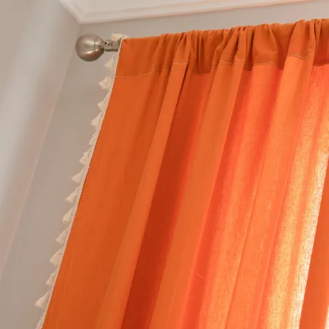 Tenda Boho Nordica in Misto Lino Cotone Con Nappine Mezza Oscurità Tasca per Asta Occhielli Ganci Per Camera da Letto Soggiorno Casa