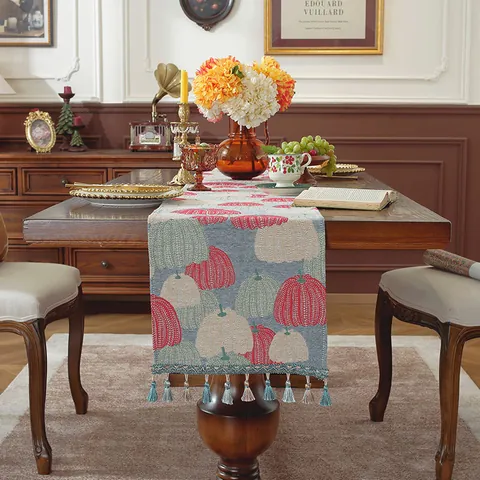 Runner da Tavolo Etnico Bohémien in Jacquard Con Nappe Motivo Floreale Geometrico Vintage Decorazione Tavolo per Casa Festa