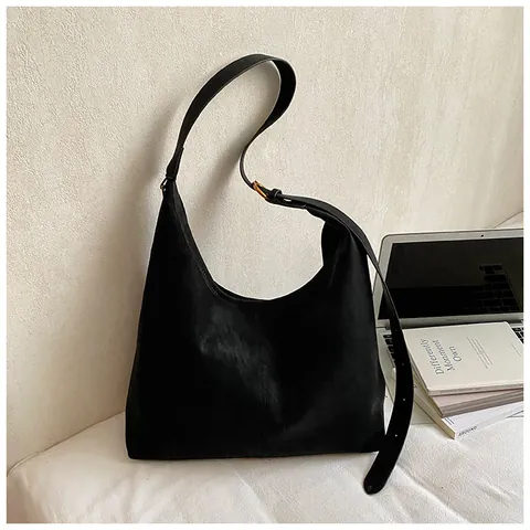 Dames Retro Suède-look Tote Tas Grote Capaciteit Hobo Schoudertas Met Kralen Kwastjes Hanger Minimalistische PU Leer Pendeltas Handtas