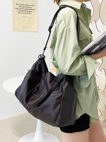 Große Kapazität Soft PU Leder Tragetasche Für Damen Minimalistische Lychee Muster Schulter Umhängetasche Für Den Alltag