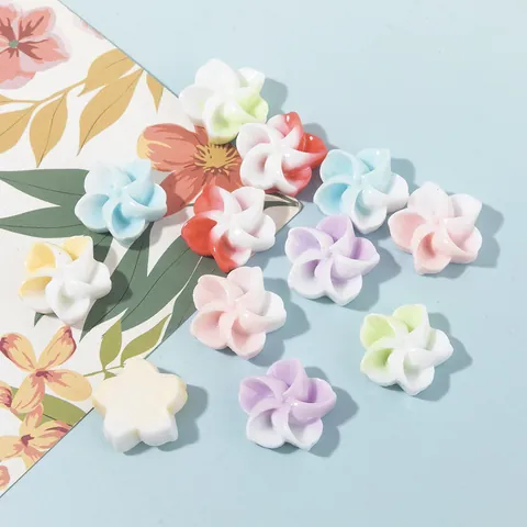 Ciondoli a Forma di Fiore in Resina Colorata Mista Stile Frangipane Plumeria Accessori per Creazione Gioielli Fai da Te per Capelli Custodia Telefono