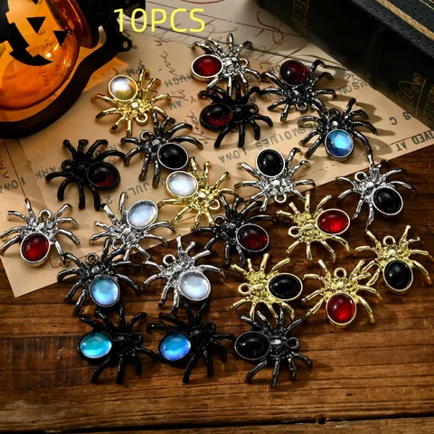 Γοτθικά Μενταγιόν Αράχνη Halloween από Κράμα με Στρας για Κατασκευή Κοσμημάτων DIY Κολιέ Σκουλαρίκια Βραχιόλια