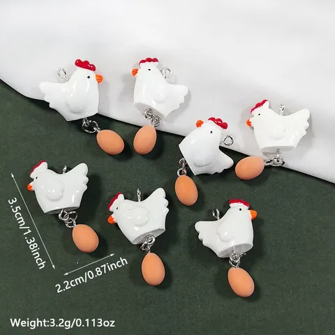 Kreative DIY Henne Legt Ei Anhänger Harz Tier Huhn Charms Für Schmuckherstellung Ohrringe Schlüsselanhänger Handwerk Zubehör