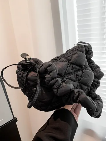 Damen Gesteppte Cloud Bubble Tasche Mit Scrunchie Griff Rautenmuster Gepolsterte Hobo Umhängetasche Mode Casual Crossbody