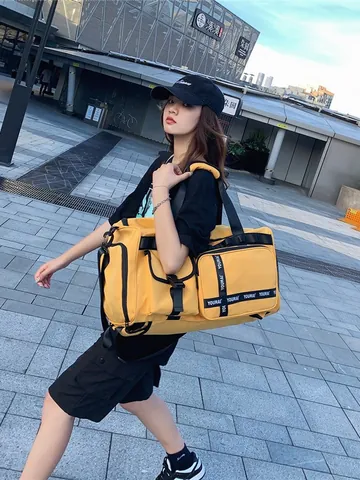 Large Capacity Travel Bag Waterproof Nylon Gym Sport Duffel Bag With Shoe Compartment Wet Dry Separation Weekender Bag