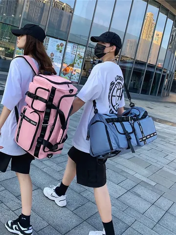 Large Capacity Travel Bag Waterproof Nylon Gym Sport Duffel Bag With Shoe Compartment Wet Dry Separation Weekender Bag