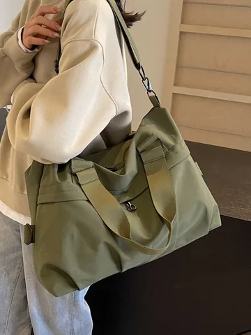 Große Nylon Tragetasche für Herren Damen Lässig Schulter Umhängetasche Multifunktionale Reise Sport Schule Einkaufstasche