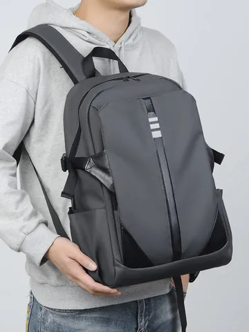 Herren Casual Wasserdichter Rucksack Große Kapazität Laptoptasche Mit Reflektionsstreifen Reiseschultasche Für Herren Studenten