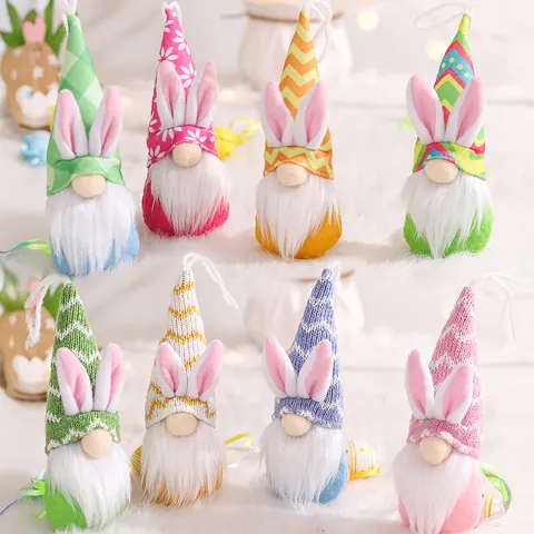 Adornos Colgantes de Peluche de Gnomo de Pascua Decoraciones de Pared para Fiesta de Primavera para Hogar Oficina Regalos