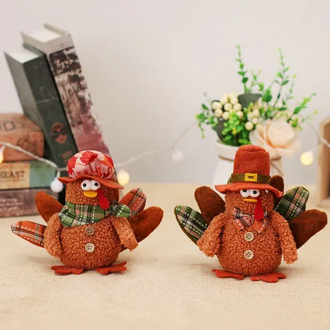 LED Leuchtende Erntedank Truthahn Plüsch Zwerge Dekoration Herbst Ernte Truthahn Puppe Ornamente Für Haus Tisch Party Deko Geschenk
