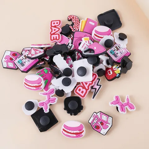 Pink Princess Silicone Shoe Charms For Clogs Cartoon Camera Butterfly Balloon Dog Decorative Accessories For Kids Girls Sandals