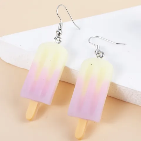 Orecchini Pendenti a Forma di Ghiacciolo Creativi in Resina Lega Sfumati Stile Cibo Gioielli Estivi Accessori da Donna Ragazza