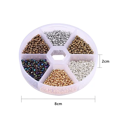 Perles de Rocaille en Verre Perles d'Espacement Rondes Pour Kits de Fabrication de Bijoux DIY Bracelet Collier Artisanat
