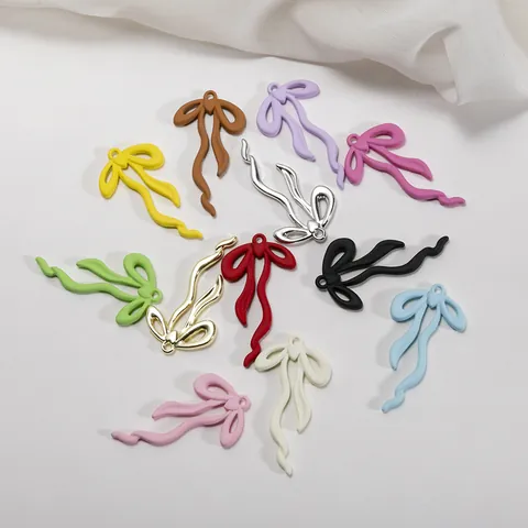 Dijes de Lazo de Aleación Accesorios de Joyería DIY para Pendientes Pulsera Llavero Multicolor Colgante de Lazo Dulce